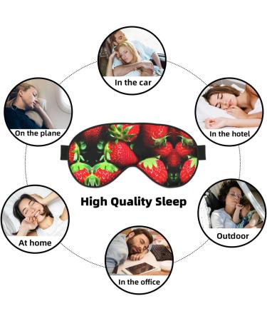 Strawberry Pattern Unisex Sleep Mask | Double-Sided Eye Mask for Sound Sleep & Skin Care - International Shipping - Buy Online on GoSupps.com