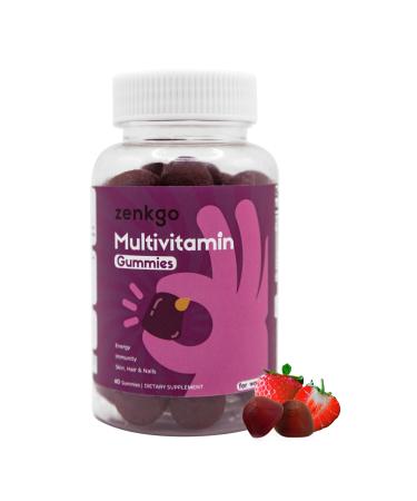 Zenkgo Multivitamin Gummies for Women Supports Energy Immune System and Bone Health Eye Health Supports Skin Hair & Nails Biotin Zinc Vitamins A B C D Strawberry & Cherry Flavor