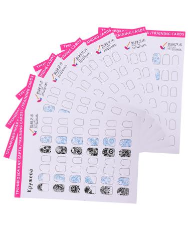 Healeved 24 Sheets Coloring Exercise Book Nail Painting Book Nail Art Accessories Nail Stamp Nail Art Book Beginner Nail Art Studio Mold Kit Nail Kit Nail Art Tools Manicure Die White Paper