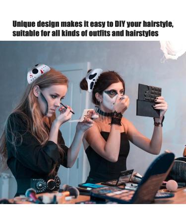 Halloween Hairpin 2PCS Funny Big Skull Ponytail Clip Hair Accessories Gothic Punk Rock Scream Hair Clip for Women Halloween Cosplay Party Favor Combination - Buy Online on GoSupps.com