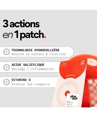 Skin & Out - Patchs stop-boutons ultra-fins x23 - Presque invisibles - Traitement des boutons - Yuka 96/100 - R duction rapide de l'inflammation - Technologie et actifs anti-inflammatoires - Vegan Lot de 23 - Buy Online on GoSupps.com