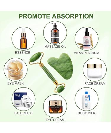 Jade Roller & Gua Sha Set - Premium Facial Massage Tools for Glowing Skin | International Shipping - Buy Online on GoSupps.com