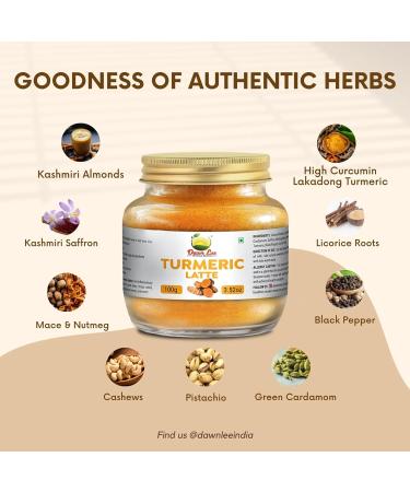 Dawn Lee Turmeric Latte- Lal Haldi Doodh Masala - Curcumin Turmeric- Dry Fruits- Memory Booster- Drink- Herbal- Golden Milk- Golden Milk with Turmeric- Latte Powder Milk- 100_ Gm - Buy Online on GoSupps.com