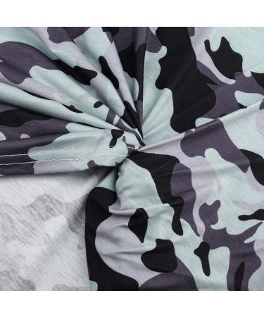 Evangelia.YM Women's V Neck Camouflage Tie-Dyed Floral Tunic Top - Short Sleeve Leisure Blouse - Buy Online on GoSupps.com