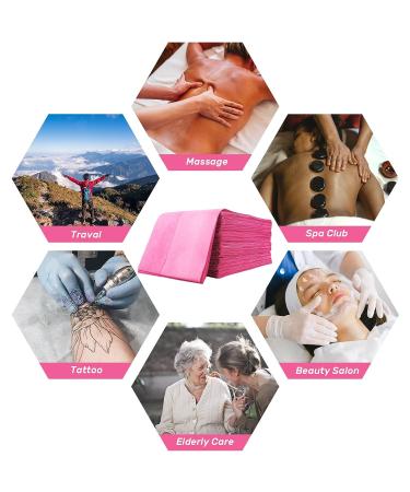 Tvvcalk 100PCS Disposable Massage Table Cover  Waterproof Disposable Bed Sheets for Massage Table  Disposable Bed Covers for Spa Wax Tattoo Salon  Non Woven Fabric  71" x 31" Pink - Buy Online on GoSupps.com