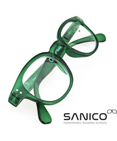 Sanico Roma Green Reading Glasses - 2.5 Diopter Fashionable Optical Aid for Men & Women - Buy Online on GoSupps.com
