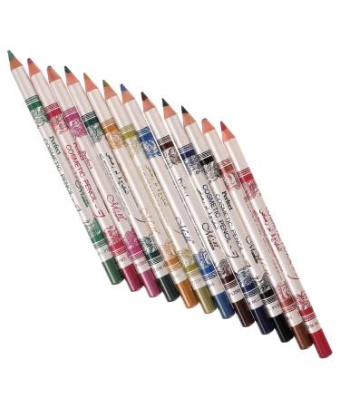 minkissy 12Pcs Color Eyeliner Pencil Colored Eyeliners Colored Pencils Colorful Makeup Lip Line Bamboo Make Up