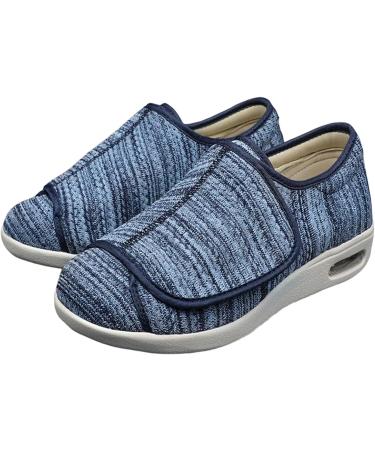Diabetic Elderly Shoes | Breathable & Extra Wide | Size 7 Light Blue Stripes - Buy Online on GoSupps.com
