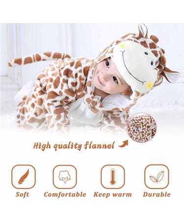 Doladola Unisex Baby Giraffe Romper | 12-18 Months | Flannel One Piece Pyjamas - Buy Online on GoSupps.com