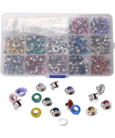 360 Sets 1/4 Inch Multi-Color Metal Grommet Eyelets Kit with Installation Tools - 12 Colors | Hotetey Grommet Tool Kit - Buy Online on GoSupps.com