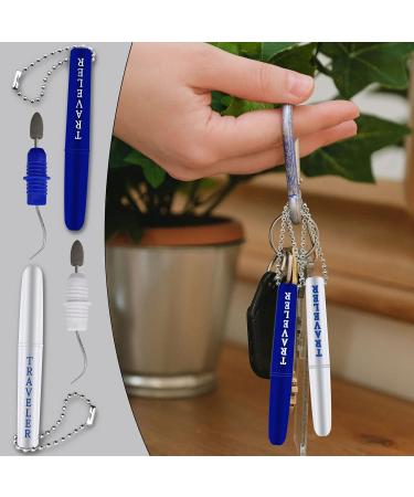 Blmhtwo 2 Routing Teeth Cleaning Tools - Travel Dental Pick Kit Plaque Remover with Keychain & Stand - White/Blue Compact Size - Buy Online on GoSupps.com
