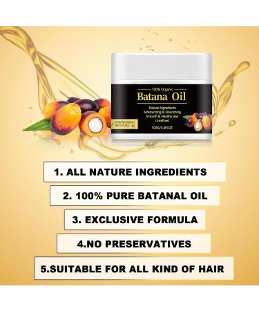 CCbeauty 100% Raw Batana Oil - Unrefined Hair Growth Oil from Honduras for Thicker Stronger Hair - 3.4OZ - Buy Online on GoSupps.com