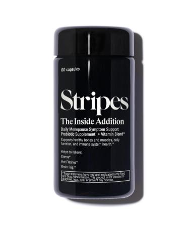 Stripes Beauty (by Naomi Watts) - The Inside Addition Supplement Support for Perimenopause & Menopause Symptoms Relieve Hot Flashes Stress & Brain Fog Probiotic Multi Vitamin (60 Ct)