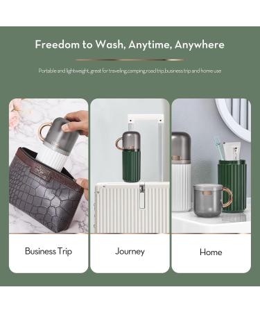 Elivida Travel Toothbrush Case & Holder - Portable 2-Piece Set for Camping Travel Home School | White & Green - Buy Online on GoSupps.com