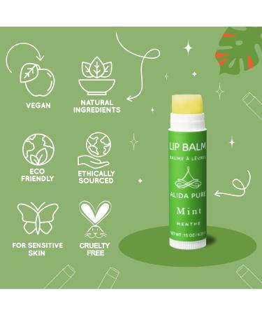 ALIDA PURE Mint Lip Balm Collection Vegan Lip Balm Beeswax Free with Avocado Oil Organic Jojoba Oil and Vitamin E for Dry Chapped or Cracked Lips 3 Tube Set Mint-3 Pack - Buy Online on GoSupps.com