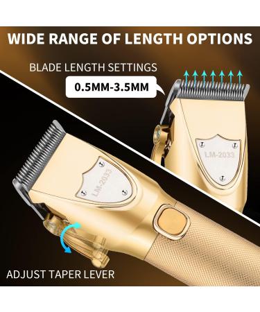 Roziapro Hair Clippers Cordless Beard Trimmer for Men Professional Barber Clippers T Blade Trimmer for Men Rechargeable Hair Clippers Grooming Kit Electric Hair Cutting Kit (Gold) - Buy Online on GoSupps.com