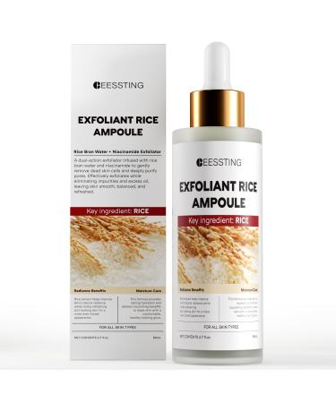 Peel Shot Glow Rice Ampoule- Exfoliating Facial Serum for Dead Skin Cell Removal Pore Minimizing & Hydration For All Skin Types (White Rice Peeling Ampoule)