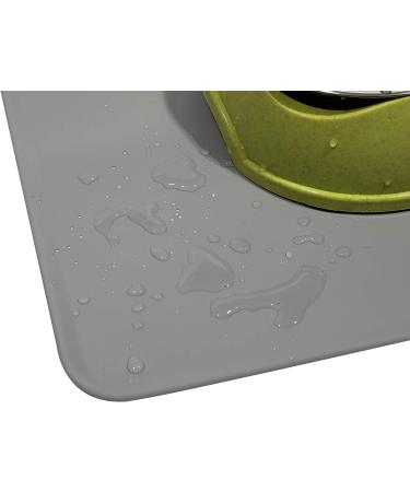 Elaikka 19x12 Large Black Silicone Pet Food Mat - Non-Slip, Waterproof & Easy to Clean - Raised Edge Cat & Dog Feeding Mat - Buy Online on GoSupps.com