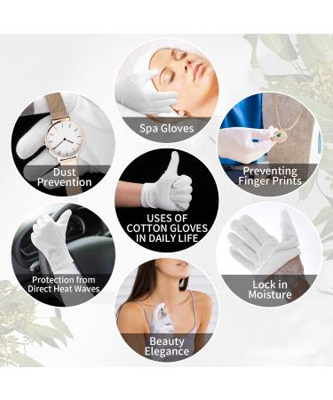 Sibba 4 Pairs White Moisturizing Cotton Gloves for Men & Women | Overnight Hand Spa Treatment & Eczema Care - Buy Online on GoSupps.com