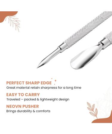 NEOVN Stainless Steel Cuticle Pusher - Cuticle Cutter & Scraper for Acrylic Nails - Manicure Tool for Fingernails and Toenails - Gel Polish Remover - 5.5''x 0.4'' - Pack of 1 - Buy Online on GoSupps.com