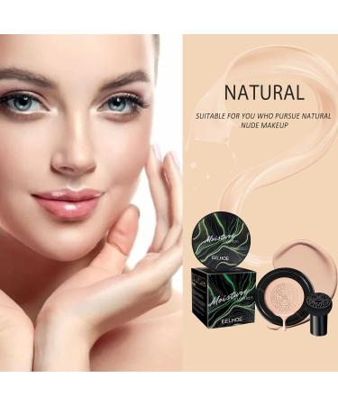 Air Cushion CC Cream Moisturising Concealer Base Long Lasting Foundation Brightening Natural Nude Foundation with Mushroom Tip. natural color - Buy Online on GoSupps.com