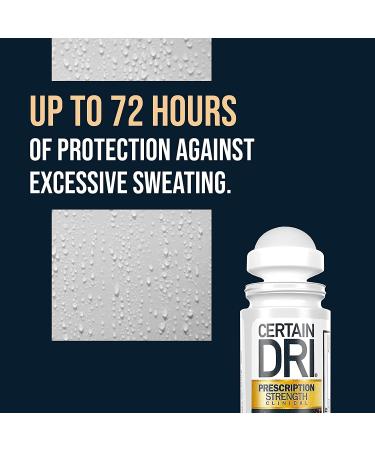 Certain Dri Prescription Strength Clinical Antiperspirant Roll-On Deodorant 2 Pack - Hyperhidrosis Treatment for Men & Women - Unscented - 1.2 Fl oz - Buy Online on GoSupps.com