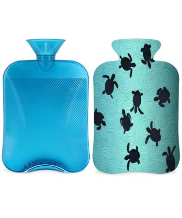 Sea Turtle Warm bottle with a fluffy cover 2 l capacity cute turtle bottle for cozy nights relieves pain back neck and shoulders