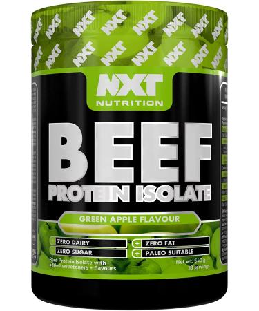 NXT Beef Protein Isolate 540g - High Protein Powder in Natural Amino Acids - Paleo Keto Friendly - Dairy and Gluten Free | 540g (Green Apple)