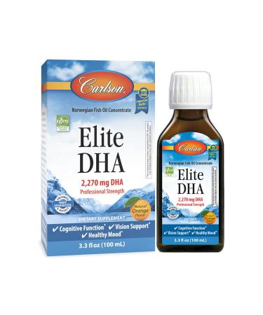 Carlson Labs Elite DHA Natural Orange 2270 mg 3.3 fl oz (100 ml)