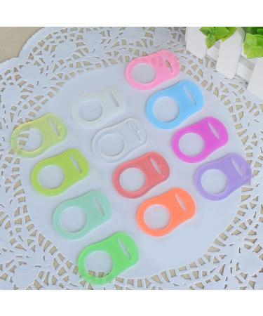 Neoreser Silicone Ring for Pacifiers - 12 Pack Baby Pacifier Holder & Dummy Clips - Transparent Silicone Button Buckles - Buy Online on GoSupps.com
