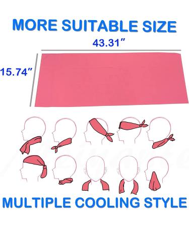 Rose Pink Cooling Towel for Neck & Face - 15.7 x 43.3 inches | Quick Dry Sweat Towel for Hot Weather, Gym, Fitness, Camping & Yoga - Buy Online on GoSupps.com