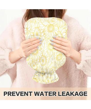 Sunflower Yellow Hot Water Bottle - 2L Fleece Cover for Warmth & Comfort | Ideal for Hot & Cold Compress | International Shipping Available - Buy Online on GoSupps.com