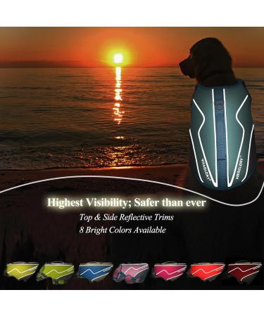 Vivaglory Sporty Dog Security Vest - Durable Neoprene Rescue Vest for Medium Dogs (Cyan 53-64cm) with Velcro Fastener - Buy Online on GoSupps.com