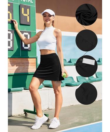 Ekouaer Women's Active Performance Skort - Black, Large | Ideal for Running, Tennis, Golf & Workout - Buy Online on GoSupps.com