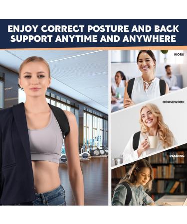 Posture Corrector for Men & Women | Adjustable Upper Back Brace | Soft Fabric | Pain Relief & Comfort | Invisible Under Clothes - Buy Online on GoSupps.com