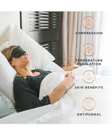 MAXCOPPER Anti-Wrinkle Satin Eye Mask Sleep Mask 100% Copper-Infused Anti-Aging Antimicrobial Eliminates Puffy Eye Bags (Black) - Buy Online on GoSupps.com