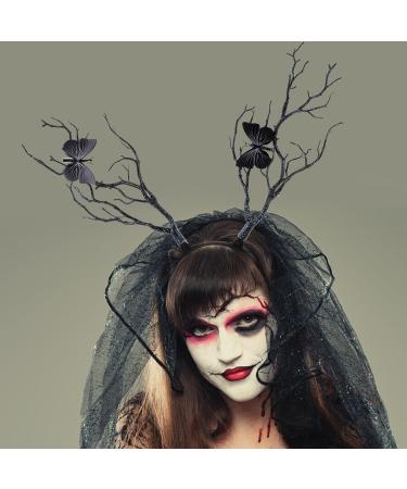 Healvian Antler Headband Tree Branches Headdress with Butterflies Women Headband Tree Branches Butterfly Headband Antler Tree Branches Headband Fairy Crown Wedding Christmas Halloween Costume Headband - Buy Online on GoSupps.com