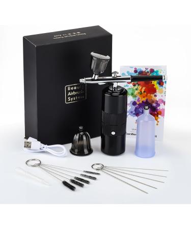 Airbrush Kit with Air Compressor Rechargeable Cordless Airbrush Gun Portable Handheld Airbrush Set for Makeup Cake Decor Model Coloring Nail Art Tattoo Simple Operation Easy Cleaning Black - Buy Online on GoSupps.com