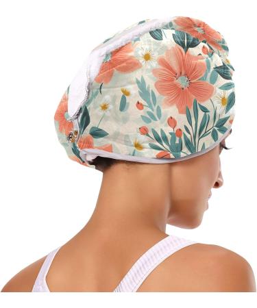 Pink Flowers Hair Towel 2 Pack - Super Absorbent Quick Dry Hair Turbans for Women & Girls - Buy Online on GoSupps.com