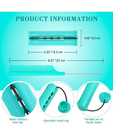 48 Pc Hair Perm Rods Cold Wave Curlers Set with Steel Rat Tail Comb - Green 0.98 Inch - Buy Online on GoSupps.com