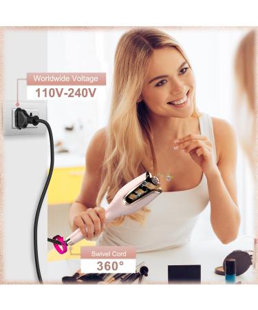 Automatic Hair Curler - 1" Rotating Barrel 4 Temp Settings Fast Heating for 6-25" Hair - Rose Gold - Buy Online on GoSupps.com