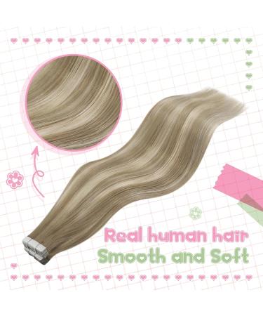 Youngsee Ombre Tape Extensions | Real Hair 30cm Medium Brown to Blonde Balayage | Invisible & Lightweight #8A/60/8A - Buy Online on GoSupps.com