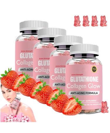 Glutathione Collagen Glow Gummies Glutathione Collagen Glow Glutathione Collagen Gummies for Women Glutathione Gummies for Skin Brightening Gummies Collagen Collagen for Women Gummies (4PCS)
