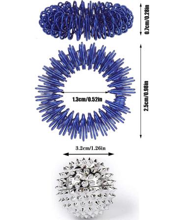 25 Finger Massage Rings & 2 Magnetic Acupressure Balls - Spiky Sensory Anti-Stress Tools in 5 Colors - Ideal for Acupressure & Arthrosis Relief - Buy Online on GoSupps.com
