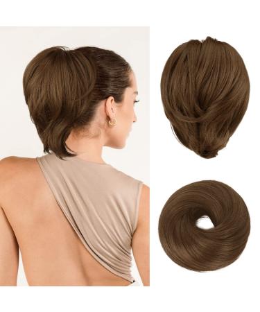 BARSDAR HAARDIAD HAIR Extensions Hair-Knoten-Horse-Horse-Extension straight synthetic hair part short ponytail rolls hair jewelry just scrunchy for women light golden brown 20cm 12 light golden brown - Buy Online on GoSupps.com