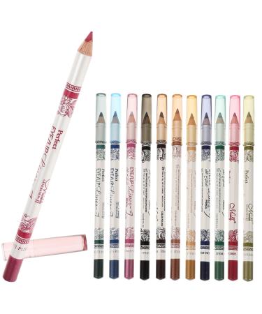 Angoily 12 Eyeliner Pencil Eye Shadow Eye Liner Pencils Makeup Eyeliner Cosmetic Pencils Set Flash Clothing