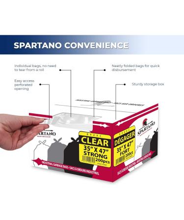 Spartano Clear Garbage Bags 35 x 47 Inch (200 Count) Strong Kitchen Garbage Bag for Waste Bin Multipurpose Trash Bags for Home & Office 35 x 47 (Pack of 200) Strong - Buy Online on GoSupps.com