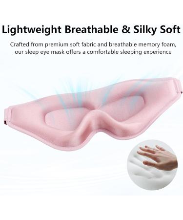Premium Sleep Mask - New Version Total Blackout Eye Mask for Travel Meditation & Yoga | Silky Soft Comfort Pink Rose - Buy Online on GoSupps.com