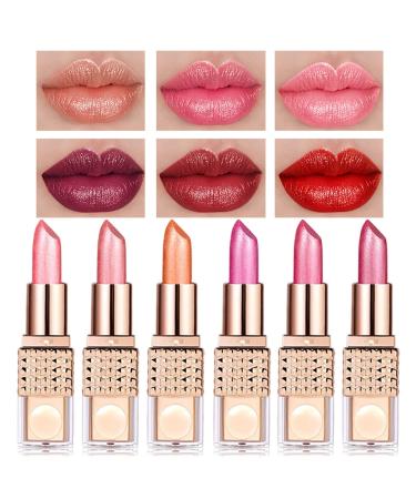 G n rique Pearlescent Lipstick | Moisturizing Glossy Lip Stick Nourishing Waterproof Long-Lasting Lip Makeup for Weddings Teens and Everyday Wear