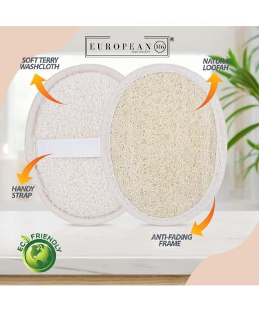European M6 Loofah Sponge Exfoliating Body Scrubber - Natural Egyptian Lufas, 2 Pack - Buy Online on GoSupps.com